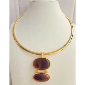 Worthington Necklace Tiger Eye Gold